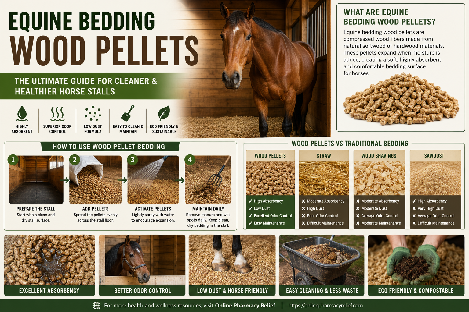 Equine Bedding Wood Pellets